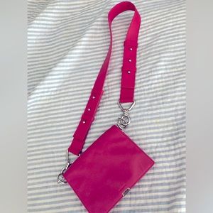 All saints genuine soft leather pink crossbody bag